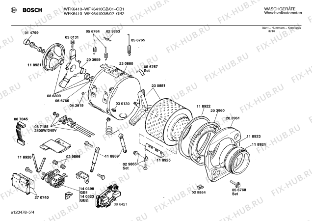 Схема №2 WFK6010GB WFK6010 с изображением Мотор для стиралки Bosch 00140498