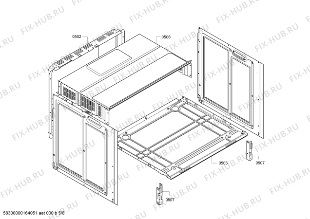 Схема №2 HBN431S1 с изображением Задняя часть корпуса для духового шкафа Bosch 00688218