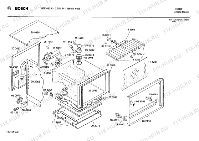 Схема №2 HB033536 с изображением Затвор для электропечи Bosch 00028749