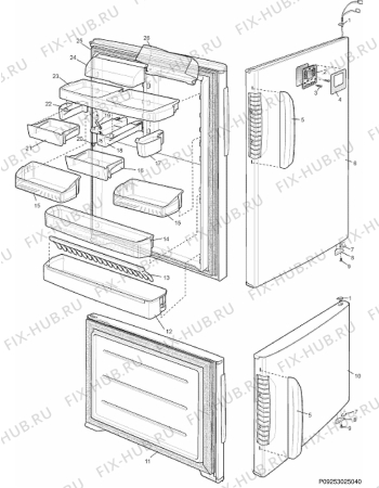 Взрыв-схема холодильника Electrolux ENB5298X-REBR - Схема узла Section 2