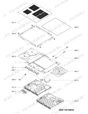 Схема №1 KIS 630 XLD B с изображением Поверхность для электропечи Whirlpool 481010809632