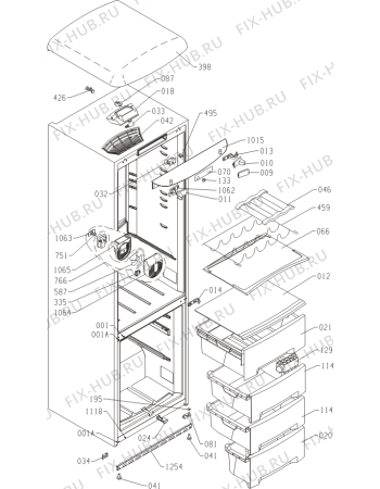 Схема №1 RF60309OC-L (327031, HZZS3067F) с изображением Крышечка для холодильной камеры Gorenje 447886