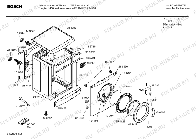 Схема №2 WFR2841 Maxx comfort WFR2841 с изображением Инструкция по установке и эксплуатации для стиральной машины Bosch 00593014