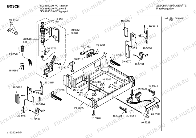Взрыв-схема посудомоечной машины Bosch SGI4656 Silence comfort - Схема узла 05