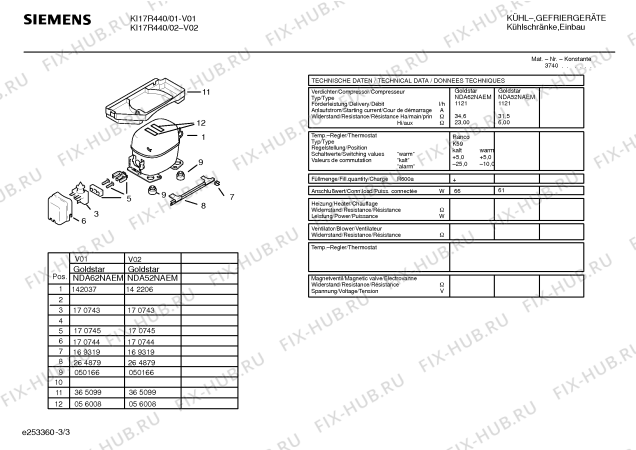 Взрыв-схема холодильника Siemens KI17R440 - Схема узла 03