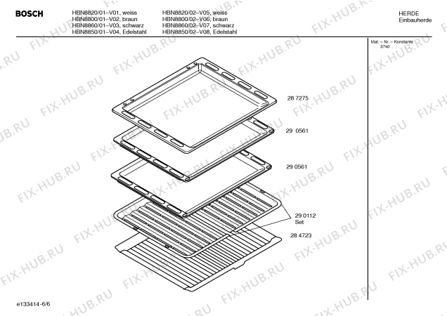 Схема №2 HBN8860 с изображением Панель управления для плиты (духовки) Bosch 00357894