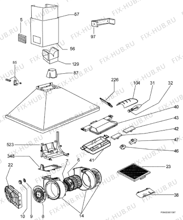 Схема №1 DK1190-M с изображением Панель для электровытяжки Aeg 50269317009