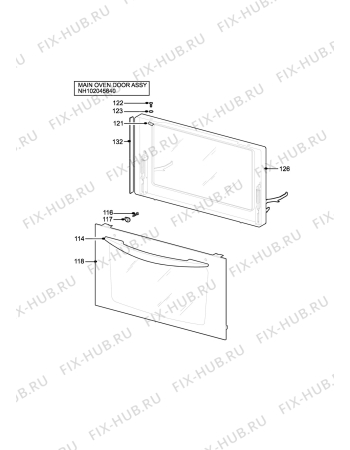 Взрыв-схема плиты (духовки) Electrolux EDB872WL - Схема узла H10 Main Oven Door (large)