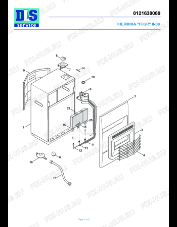 Схема №1 IN 38 с изображением Панель для электрообогревателя DELONGHI 7121005300