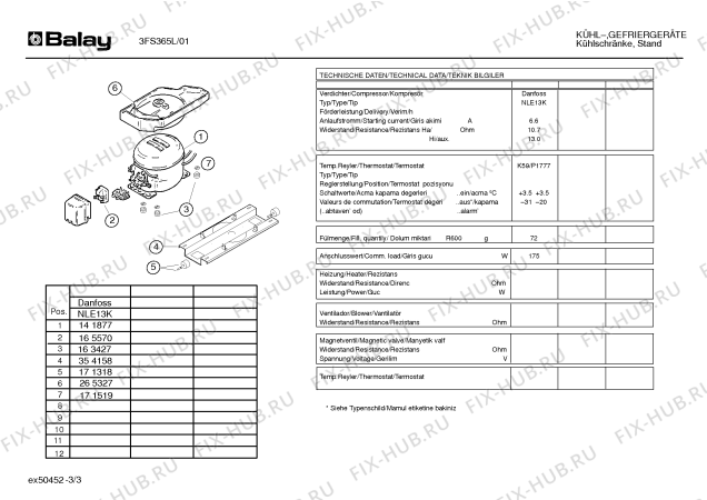 Схема №2 3FS365L с изображением Панель управления для холодильной камеры Bosch 00359266