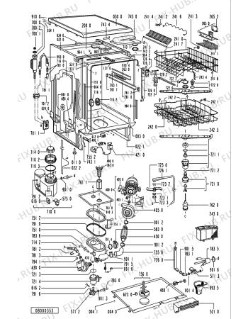 Схема №2 ADP 972/1 NBM с изображением Ручка регулировки (кнопка) для посудомоечной машины Whirlpool 481241358875