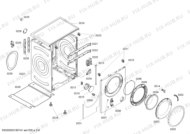 Схема №2 WM10E2601W IQ300 7kg с изображением Панель управления для стиральной машины Siemens 00798824