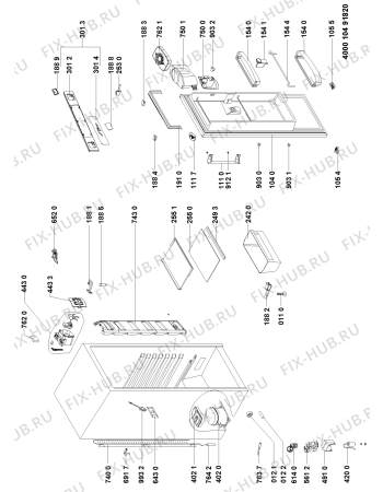 Схема №1 WMA1667DFC TS AQUA с изображением Контейнер для холодильной камеры Whirlpool 481010403076