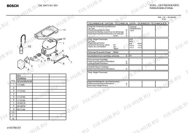 Взрыв-схема холодильника Bosch GIL10471 - Схема узла 02