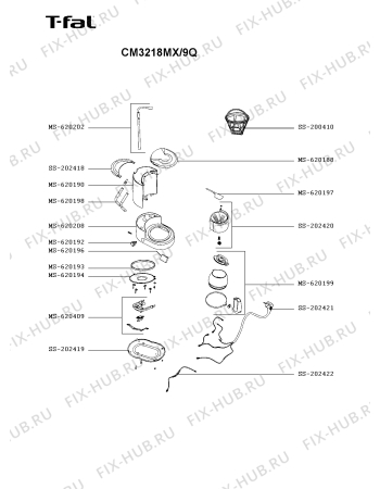 Схема №1 CM3218MX/9Q с изображением Корпусная деталь для кофеварки (кофемашины) Seb SS-202419