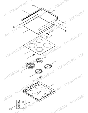 Взрыв-схема плиты (духовки) Aeg Electrolux C44006V-A - Схема узла Hob 271