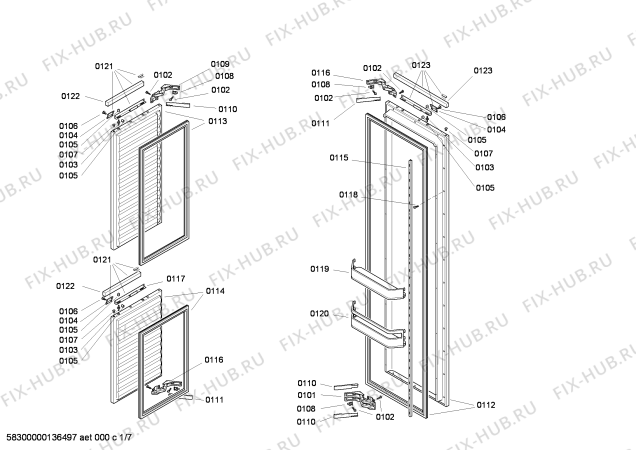 Схема №3 RX496290 с изображением Ролик для холодильной камеры Bosch 00644187