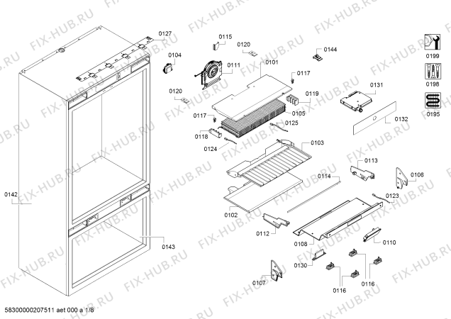 Схема №3 RY492504, Gaggenau с изображением Дверь для холодильника Bosch 00717508