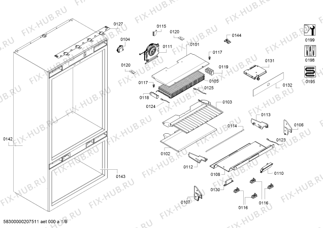 Схема №3 RY492304, Gaggenau с изображением Модуль управления, запрограммированный для холодильника Bosch 12022473