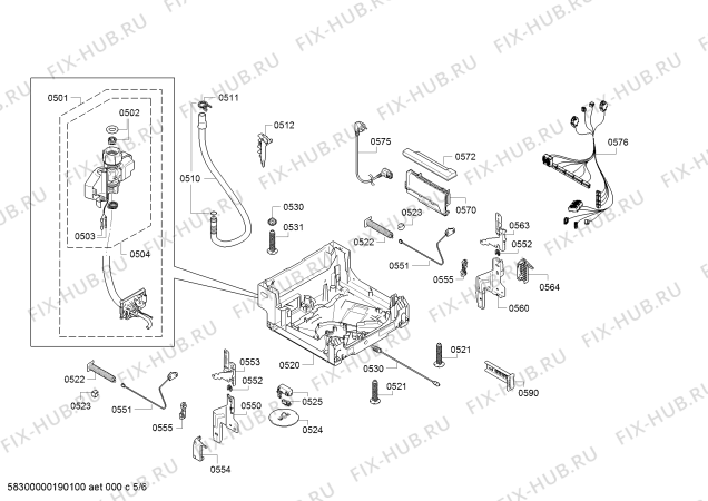 Взрыв-схема посудомоечной машины Bosch SPV53M80EU SilencePlus - Схема узла 05