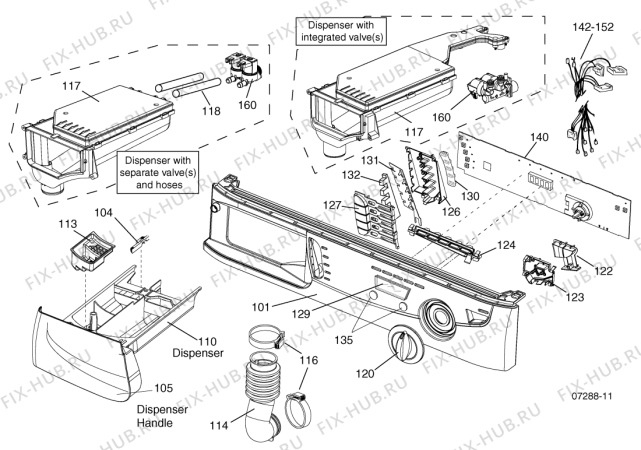 Схема №1 WD645A (F031132) с изображением Инструкция по обслуживанию для стиралки Indesit C00202901