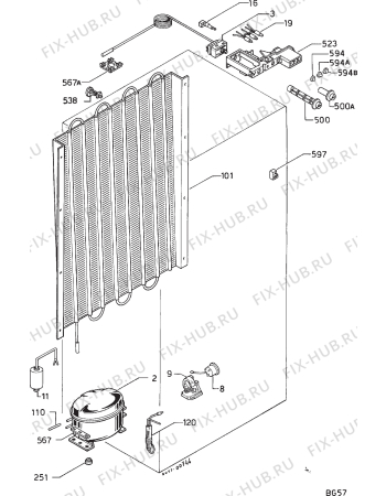 Взрыв-схема холодильника Privileg 051222 8 - Схема узла Cooling system 017
