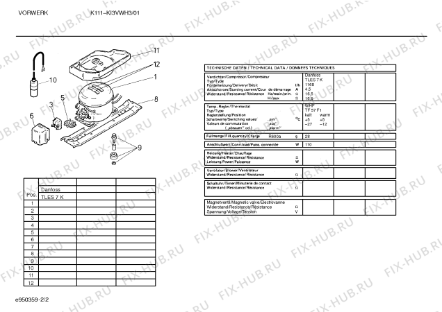 Взрыв-схема холодильника Vorwerk KI3VWH3 K111 - Схема узла 02