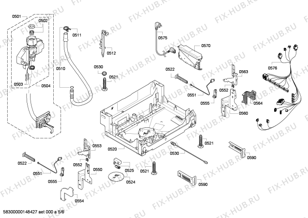 Взрыв-схема посудомоечной машины Bosch SMI85M24DE - Схема узла 05