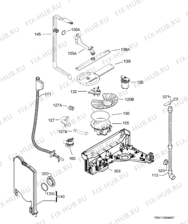 Взрыв-схема посудомоечной машины Electrolux ESF46015XR - Схема узла Hydraulic System 272