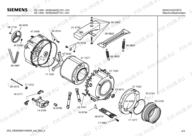 Взрыв-схема стиральной машины Siemens WXB2462FF SIWAMAT XB2462 - Схема узла 03