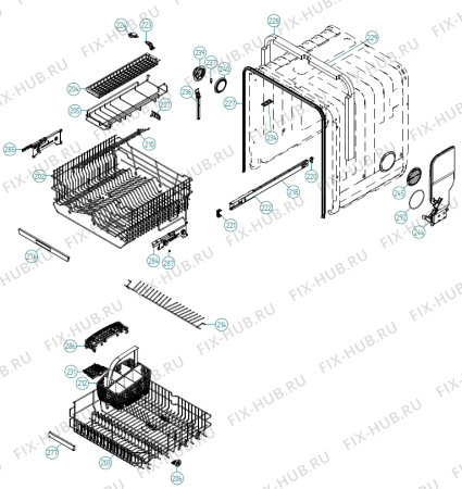 Взрыв-схема посудомоечной машины Gorenje ZBD9900RII US   -Black FI (900001410, DW70.3) - Схема узла 02