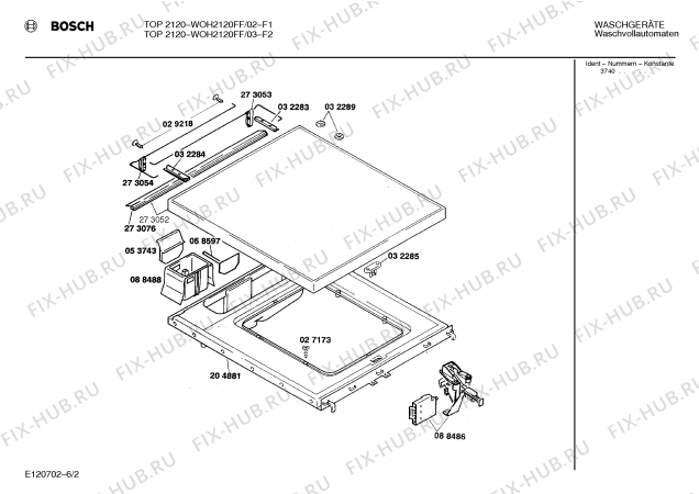 Схема №4 WOH2120FF TOP 2120 с изображением Панель для стиралки Bosch 00273662