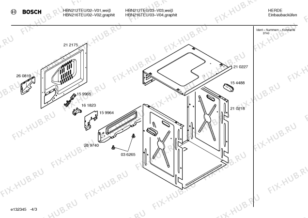 Схема №1 3HC504N с изображением Защита кантов для плиты (духовки) Bosch 00289829