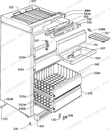 Взрыв-схема холодильника Elektro Helios FG254-2 - Схема узла Housing 001