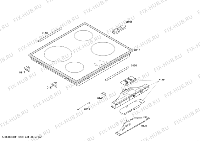 Схема №1 3ET710X с изображением Блок подключения для плиты (духовки) Bosch 00616710