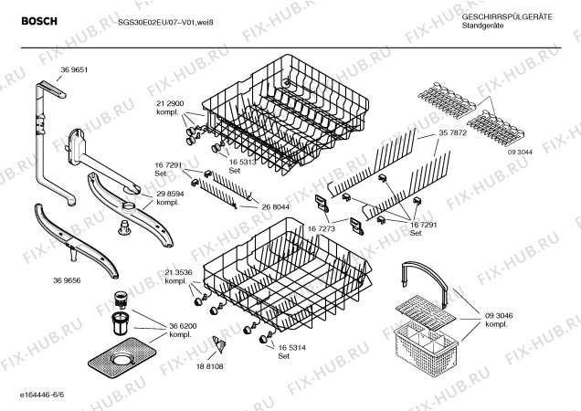 Взрыв-схема посудомоечной машины Bosch SGS30E02EU EasyStar - Схема узла 06