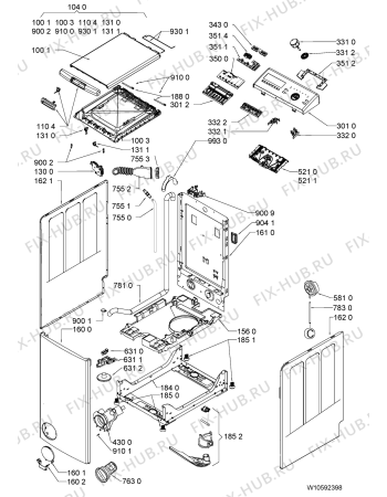 Схема №1 WAT UNIQ 632 BW с изображением Блок управления для стиралки Whirlpool 481010533385