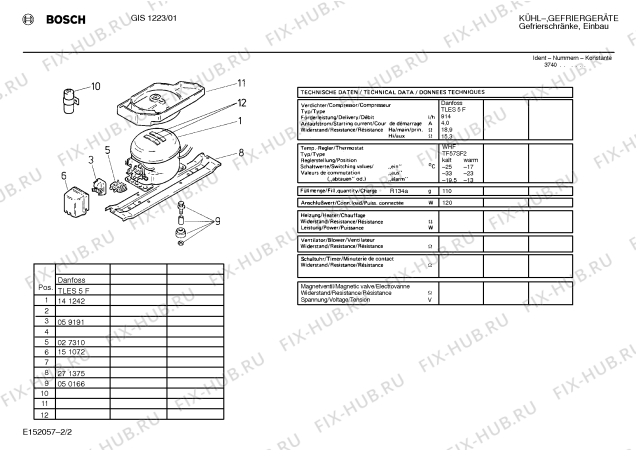 Взрыв-схема холодильника Bosch GIS1223 - Схема узла 02