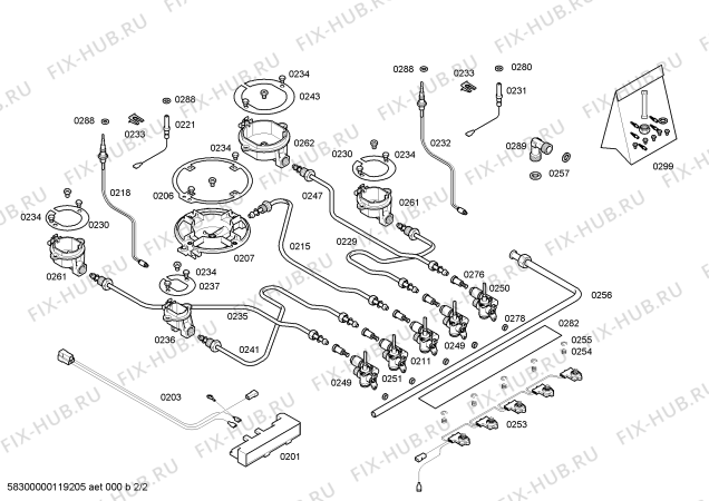 Взрыв-схема плиты (духовки) Siemens ER17354NL - Схема узла 02