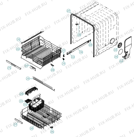 Взрыв-схема посудомоечной машины Asko D5435 EU   -White (340695, DW90.1) - Схема узла 02