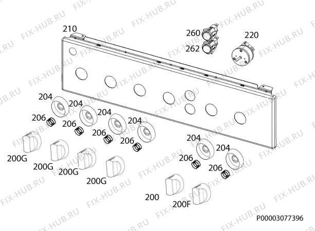 Взрыв-схема плиты (духовки) Zanussi ZCG951201X - Схема узла Command panel 037