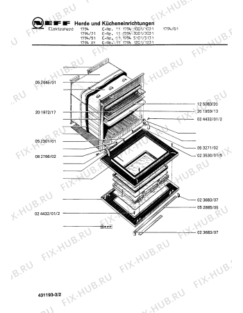 Взрыв-схема плиты (духовки) Neff 1794 1794/61 - Схема узла 02