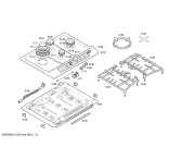 Схема №1 T26F1N0 с изображением Решетка для плиты (духовки) Bosch 00440964