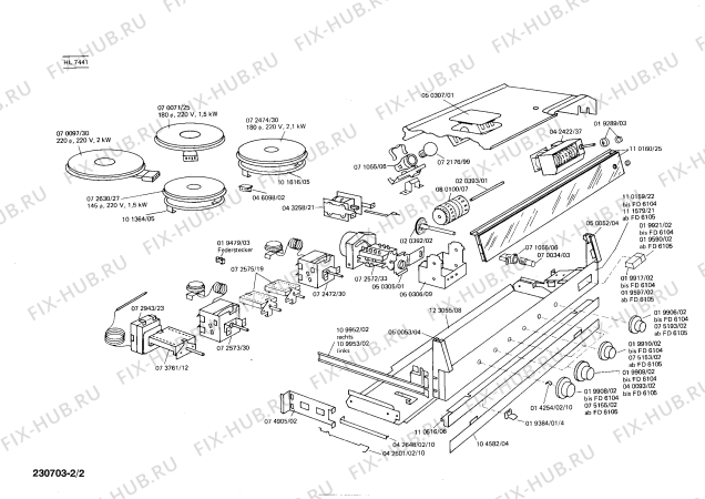 Схема №2 HL742821 с изображением Переключатель для электропечи Siemens 00043258