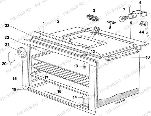 Взрыв-схема плиты (духовки) Arthurmartinelux CG6426W1 - Схема узла Oven body