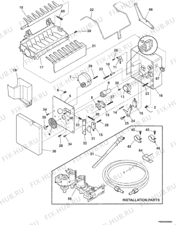 Взрыв-схема холодильника Electrolux ENL6298X1 - Схема узла Icemaker