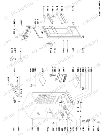 Схема №1 WM1875 A+X с изображением Часть корпуса для холодильной камеры Whirlpool 481055452723