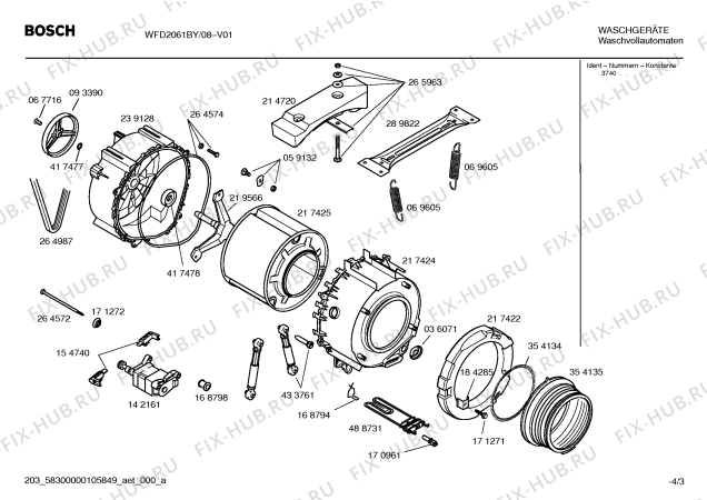 Схема №2 WFD2061BY BOSCH WFD 2061 с изображением Панель управления для стиралки Bosch 00440194