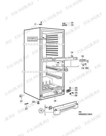 Взрыв-схема холодильника Electrolux ERB3401 - Схема узла C10 Cabinet