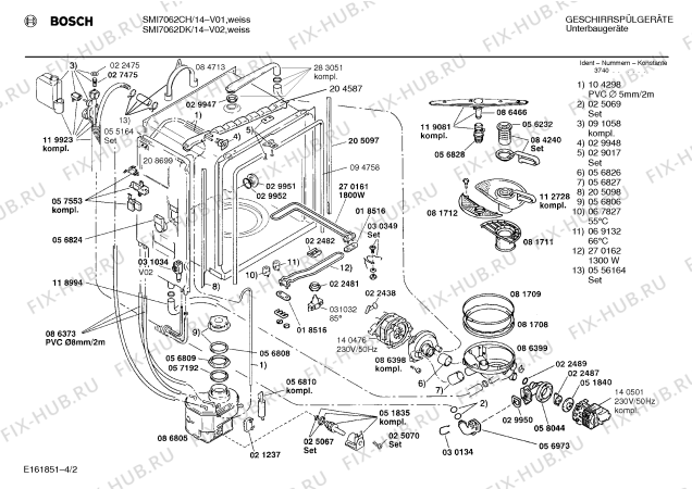 Схема №1 SMI7072II с изображением Панель для посудомоечной машины Bosch 00273028